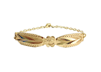 Gold Plated Diamond Cut Bangle Bracelet